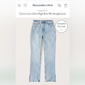 Abercrombie & Fitch Curve Love Ultra High Rise 90s Straight Jean (NWOT)